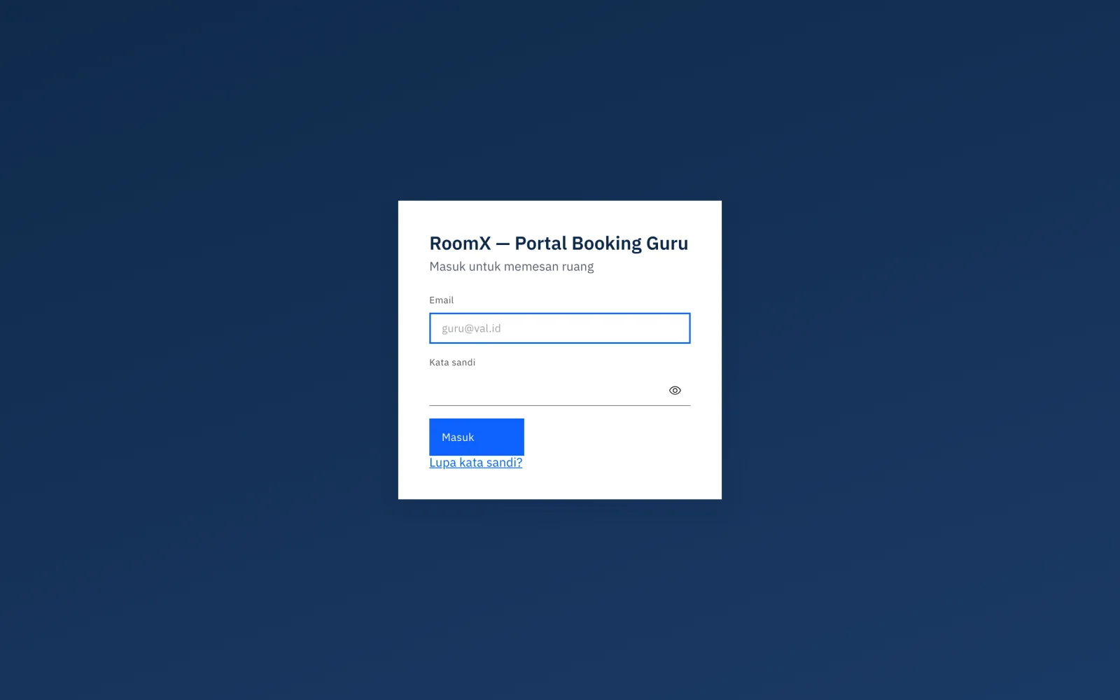 Halaman masuk portal guru